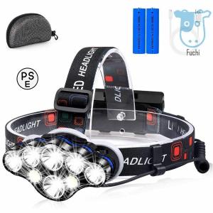 2024新型8LED ヘッドライト LEDヘッドランプ 18000ルーメン 高輝度 USB充電 防水 赤＆白ライト 8種モード 作業 防災 登山 釣り用 ランニング プレゼント