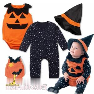 ロンパース ベビー ハロウィン 衣装 ベビー服 変装 コスプレ服 赤ちゃん コウモリカボチャ 子供用 男の子 女の子 変装 コスチューム 可愛い 70 80 90 95
