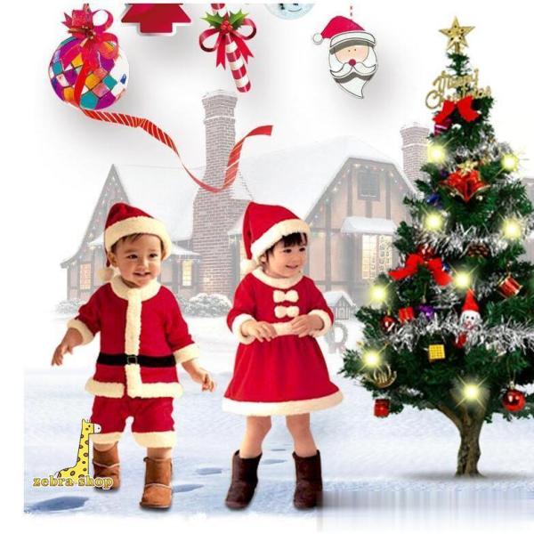 ベビー服 サンタクロース クリスマス 衣装 男の子 女の子 カバーオール 帽子付き 赤ちゃん キャラ...