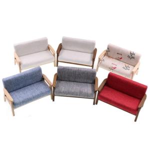 ミニチュア 家具 2人掛けソファ ナチュラル ファブリック