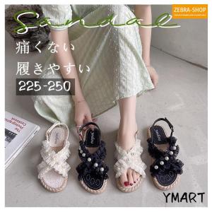 サンダル レディース 2022 夏 履きやすい 歩きやすい ぺたんこ