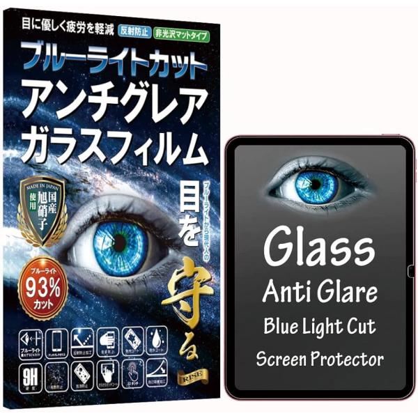 RISE フィルム iPad 第10世代 ガラスフィルム ブルーライトカット 93% アンチグレア ...