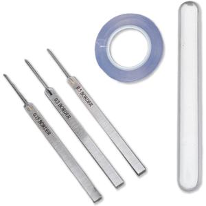 スジボリ タガネ プラモ用ガラスやすりとリードテープ付き。C面作成