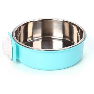 良品ラボ ペットボウル ハンガー ケージ用 犬猫用 ペット食器 餌入れ フード ウォーターボウル 小動物 1個(ブルー, Lサイズ)