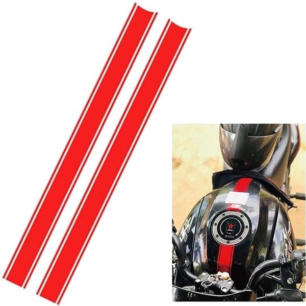 バイク ステッカー ストライプ タンク ボディ 反射 ライン オートバイ 4.5x50cm 2本セッ...