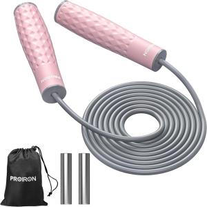 縄跳び なわとび 大人 トレーニング用 重い 収納袋付き 大人用 学生用 ピンク (Pink)