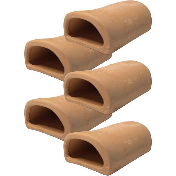 産卵 筒 シェルター 熱帯魚 アクアリウム 隠れ家 土管 洞窟 水槽 装飾 飾り(茶色,  5個セッ...