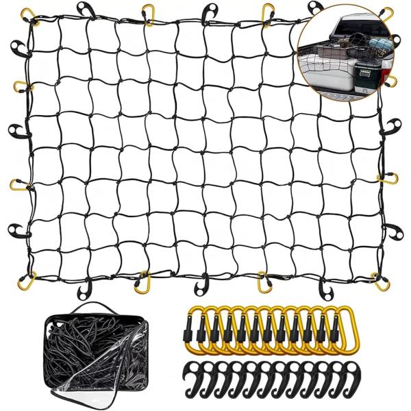 カーゴネット 120x90cm 車用 ラゲージネット ルーフラックネット トランクネット 12個AB...