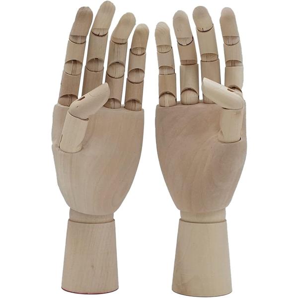 デッサン 木製 ハンドモデル ウッド 手 関節 可動(両手)