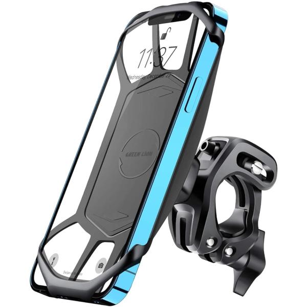 自転車 スマホホルダー 日本語説明書付携帯電話マウント ハンドル 取付簡単 360度回転 ガタガタし...