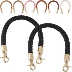 バッグ 持ち手 取っ手 交換 付け替え 修理 PUレザー (ブラック, 40cm