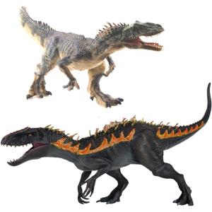 恐竜 フィギュア インドミナスレックスおもちゃ アロサウルス 6+ 緑アロサウルス＋黒ミナス｜zebrand-shop