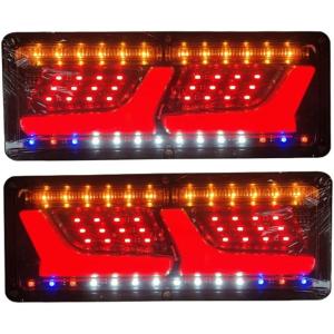 トラック テール ランプ LED ライト 2連 シーケンシャル 流れる ウィンカー テールランプ 2個セット L型 チューブ MDM( 12V)