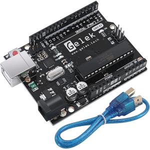【互換品】Arduino用UNO Arduinoと互換 R3 マイコンボード 開発ボード ATmega328P + MDM(USB ケーブル)