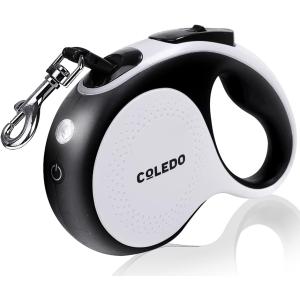 犬リード LED ライト付き 充電式 伸縮 犬用リード 自動巻き ストラップ付き リフレクター 光反射 夜散歩( 白, ワンサイズ)