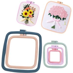 刺繍枠 プラスチック クロスステッチ 四角 刺しゅう枠 刺繍フープ 多サイズ対応 5種セット( 青 緑 紫 オレンジ 赤) : スピード発送 ホリック  - 通販 - Yahoo!ショッピング 刺繍枠、 木製刺繍クロスステッチフープキット 10個パック 複数サイズ(4.6x4.9cm)