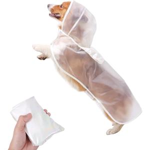 犬用レインコート 犬ドッグカッパ 梅雨対策 調節可能 透明帽子付き 着脱簡単 防水 防雪 小型犬 中型犬 散歩用 ペットジャケット MDM｜zebrand-shop