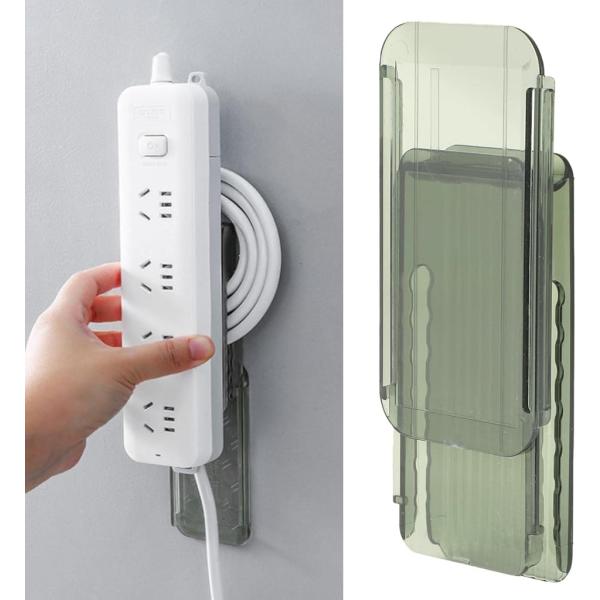 電源タップ コンセント ホルダー コード ケーブル 巻き付け 壁掛け 収納 固定 2個セット(グリー...