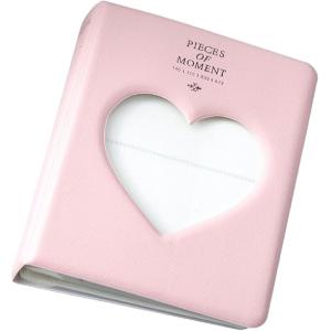 64枚 大容量 チェキ帳 可愛い 持ち運び フォトアルバム 横向き 推し活グッズ コレクトブック カードケース (ピンク, 64枚)