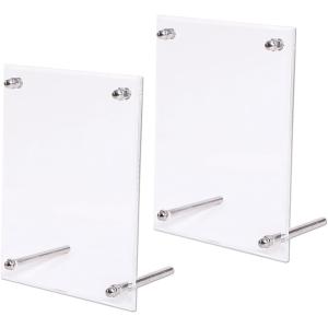 ディスプレイ クリアフレーム ケース カードスタンド アクリルフレーム フォトフレーム 2個セット S