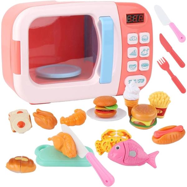 電子レンジ おもちゃ おままごと キッチン 子供 玩具 音 回る 子ども 31pcs MDM( ピン...