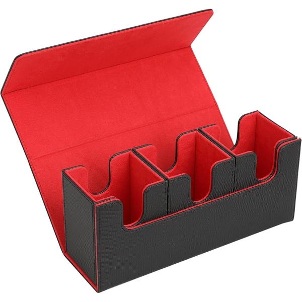 トレカ デッキケース マグネットで取り外し可能 カードケース トレーディング レザー ホルダー (ブ...