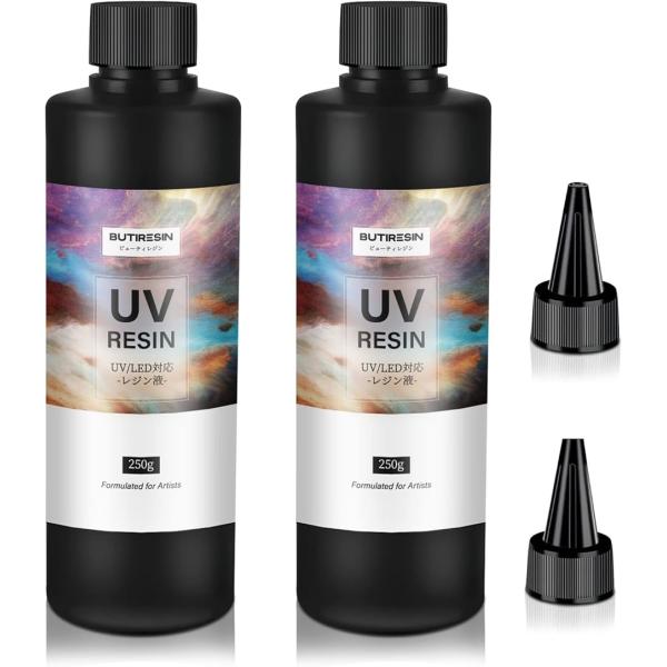 レジン液 uvレジン液 1液性 uv/led対応 500g入り 大容量 クリア ハードタイプ MDM...