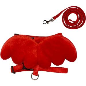 天使の羽 ハーネス リード 2点セット 小型犬用 首輪 調節可能 猫 小動物