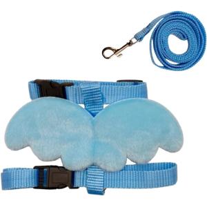 天使の羽 ハーネス リード 2点セット 小型犬用 首輪 調節可能 猫 小動物