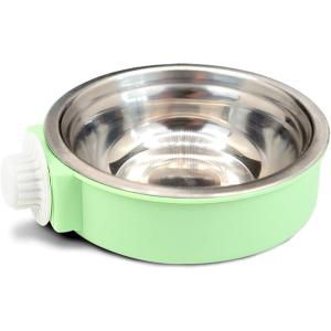 AllBright ペットボウル 食器 給餌器 えさ入れ フードボウル ケージ 犬 猫 うさぎ 小動物 固定(グリーン, S)