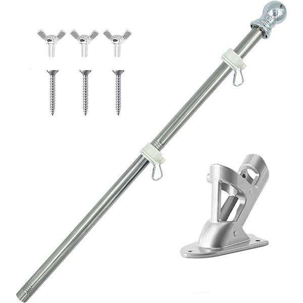 旗ポール のぼりポール 国旗 社旗 祝祭日 掲揚( シルバー)