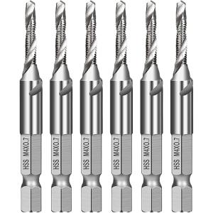 ドリルタップ スパイラル 6本 ビット セット 穴あけ 六角軸ドリル