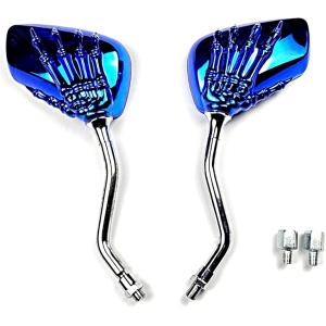 バイク バックミラー サイドミラー スケルトン スカル ナポレオン 10mm 8mm対応 左右2枚セット