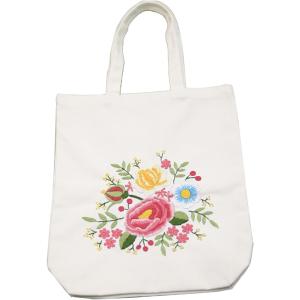 【新品、未使用】花柄刺繍 トートバッグ 中型 花柄刺繍トートバッグ - メルカリ