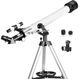 天体望遠鏡 てんたいぼうえんきょう 子供 初心者 屈折式 60mm大口径700mm( 白)｜zebrand-shop