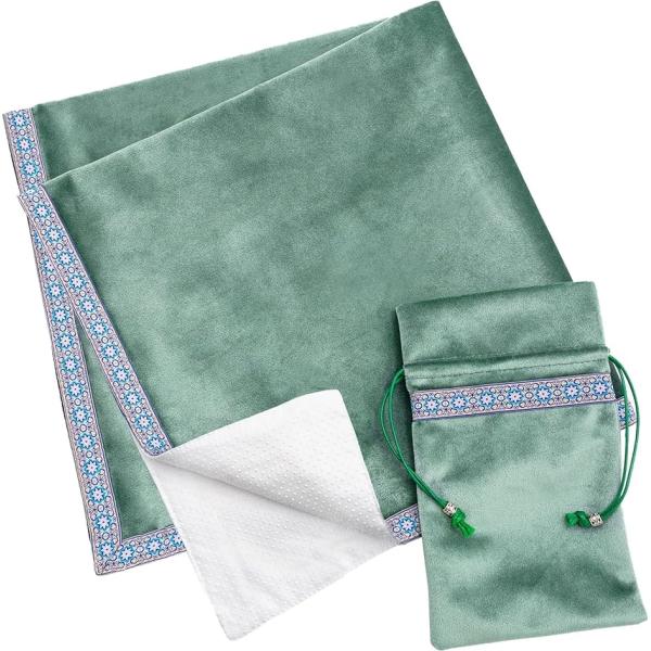 タロットクロス パステルカラー 滑り止め付き タロットカード オラクルカード かわいい( グリーン,...