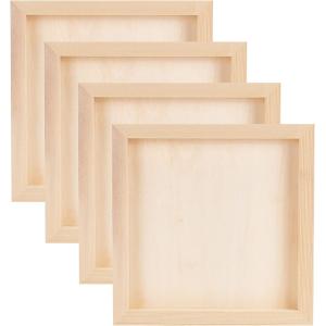 4個 キャンバス画材 木製画板 ウッドキャンバスボード 木枠 正方形 ウッドフレーム( 19.8x19.8x2cm)｜zebrand-shop