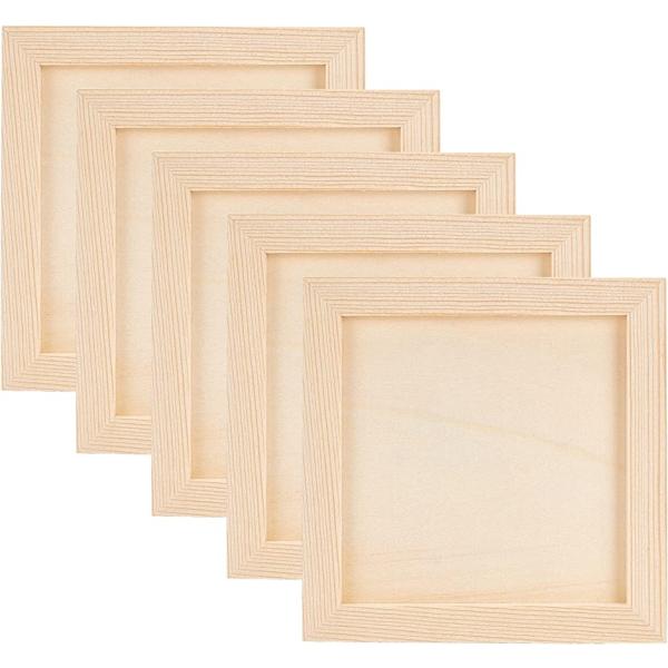 10個 キャンバス画材 木製画板 ウッドキャンバスボード 木枠 正方形 ウッドフレーム( 14.75...