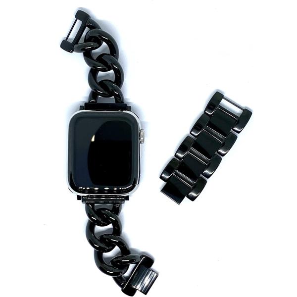 Apple Watch対応 チェーン ベルト 時計バンド アップルウォッチ ステンレス( ブラック,...