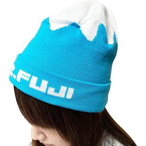 おもしろニット帽子 防寒 伸縮性 あったかい ニットキャップ おもしろい( 富士山)