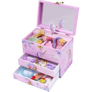 木製 子供用 オルゴール付 アクセサリー ケース ジュエリー ボックス