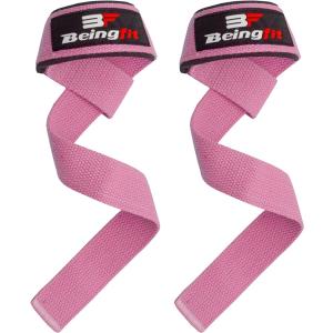 Beingfit リストストラップ 筋トレ リフティングストラップ 正規品 ２個セット 60cm ベンチプレス 握力補助 MDM( Pink)｜zebrand-shop