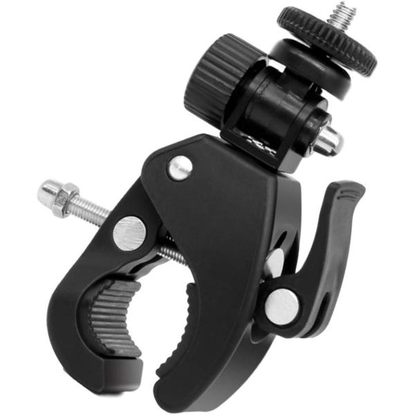 カメラホルダー カメラスタンド カメラマウント 自転車 固定 撮影 自由雲台 ハンドル(ブラック)