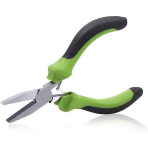 平ヤットコ 平ペンチ 平口 やっとこ ギザなし 126mm( グリーン,