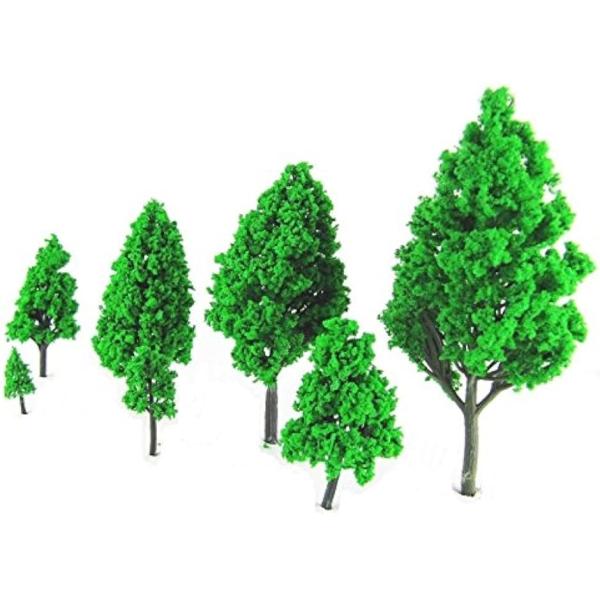 ジオラマ 木 模型 樹木 Nゲージ 鉄道 風景 高さ7種類x5本 35本セット( 濃い緑)