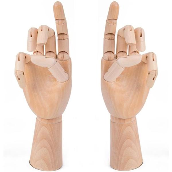 木製 デッサン ハンド モデル 手 マネキン ディスプレイ 参考デッサンカット付き