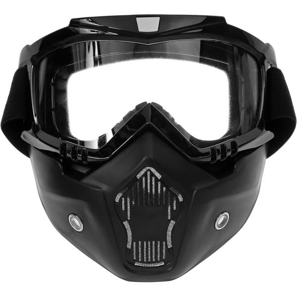 バイク用 ヘルメットマスク 取り外し可能 フェイスマスクバイクゴーグル 目保護 UVカット オートバ...