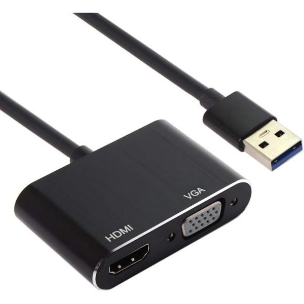 USB3.0 TO VGA HDMIアダプタ vga変換アダプタ デュアルディスプレイ アダプター ...