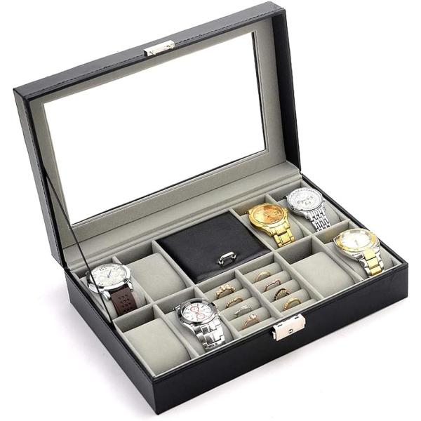 ジュエリー 腕時計 ケース ボックス アクセサリー ウォッチ 8本用 小物入れ 指輪 リング 宝石箱...