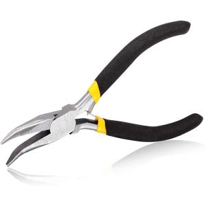 ラジオペンチ 先曲がり ギザなし ミニ ベントノーズプライヤー 手芸 ヤットコ 全長124.5mm